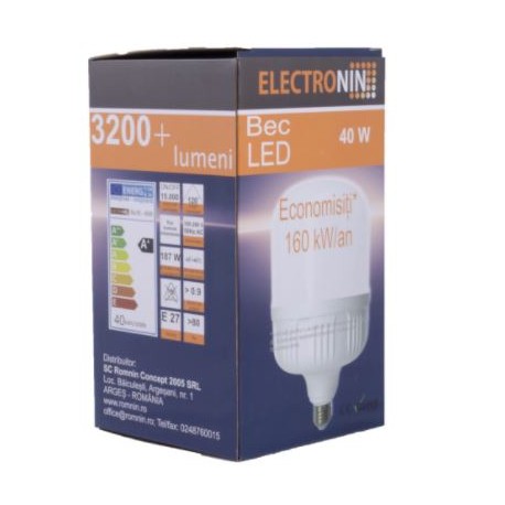 BEC LED, A120 E27, 40W 6000K, ELECTRONIN