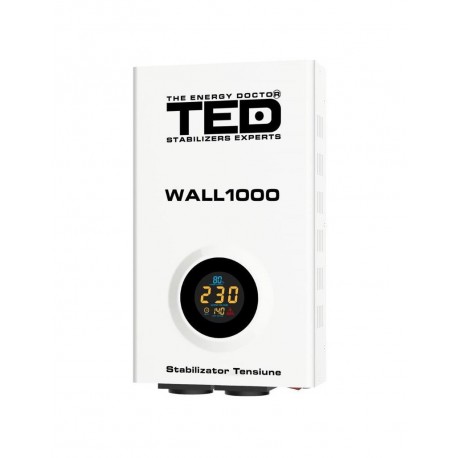 STABILIZATOR RETEA, TED1000WALL, MAXIM 1000VA-AVR, LCD 2 IESIRI SCHUKO, TED ELECTRIC